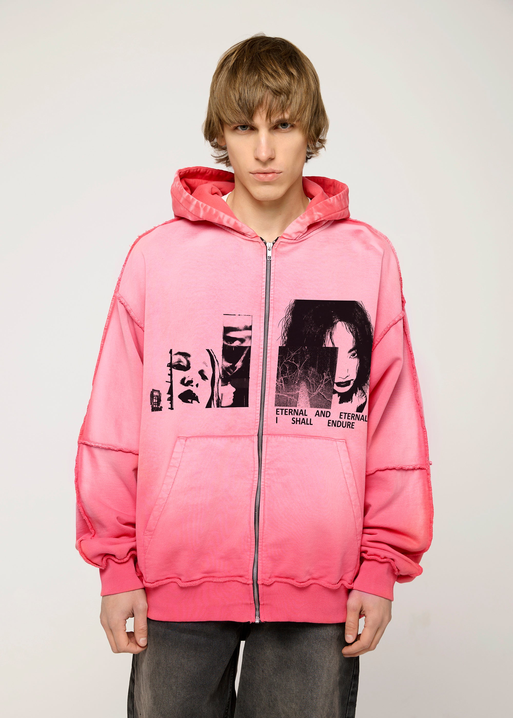 SAMPLE INFINITE washed zipped hoodie