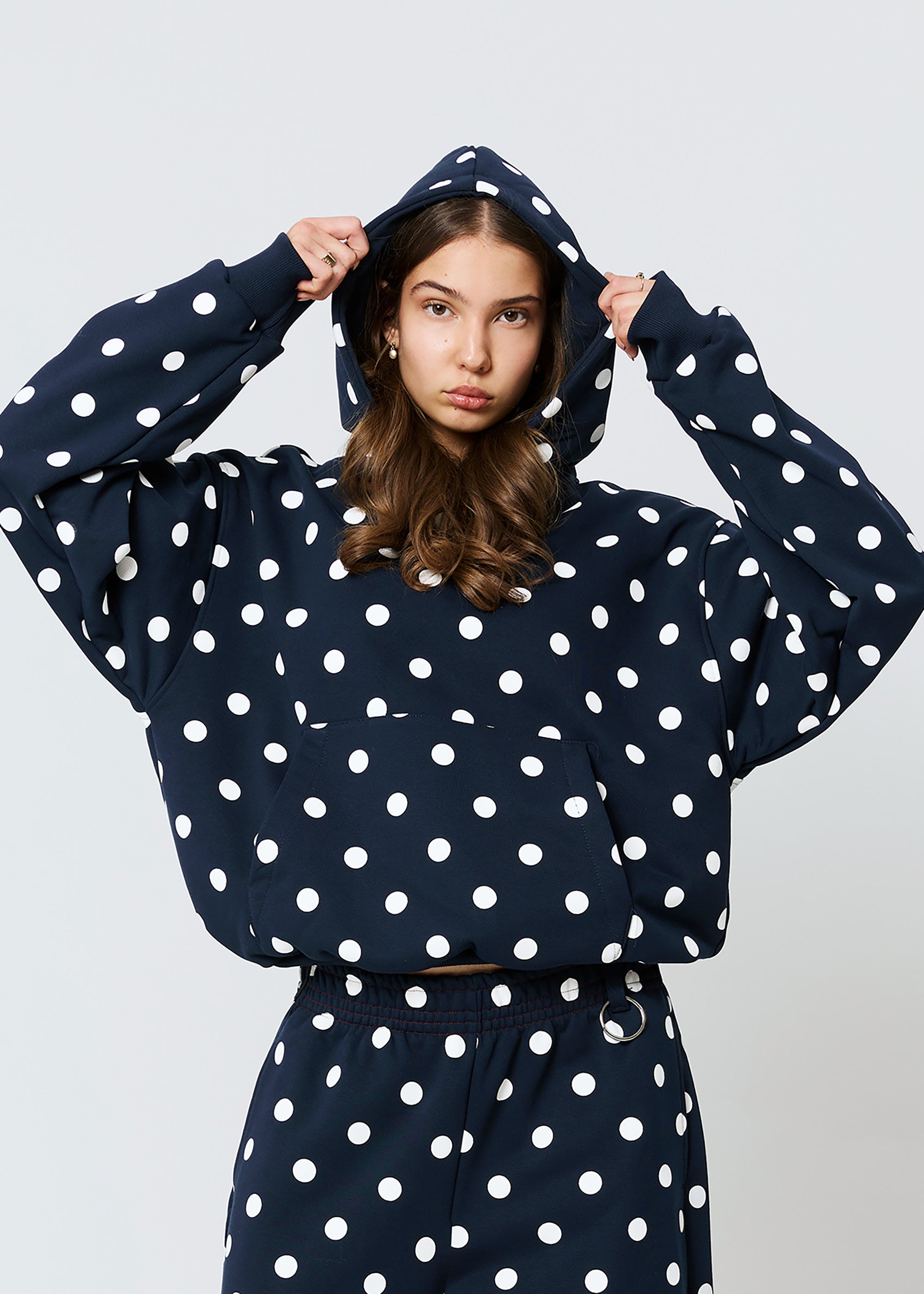 POLKA DOT navy hoodie