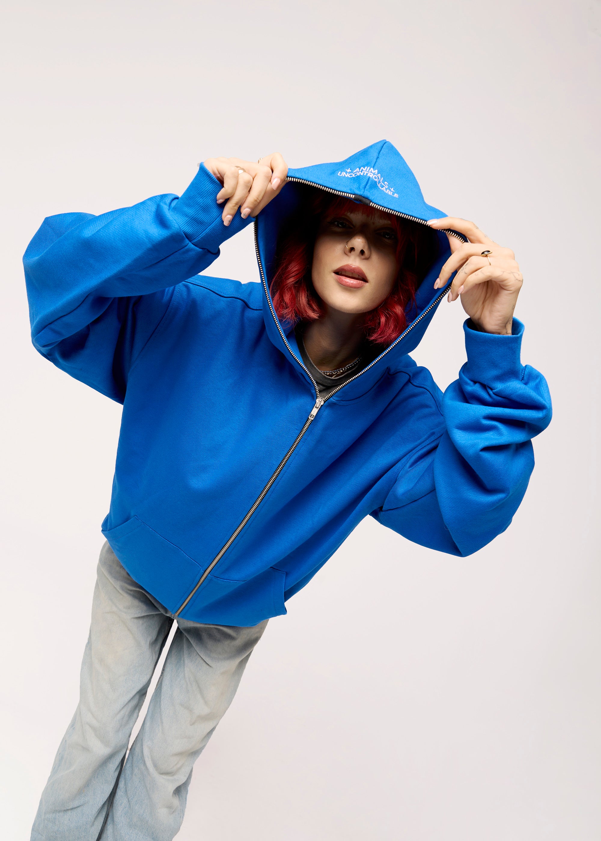 BASIC blue fullzip hoodie