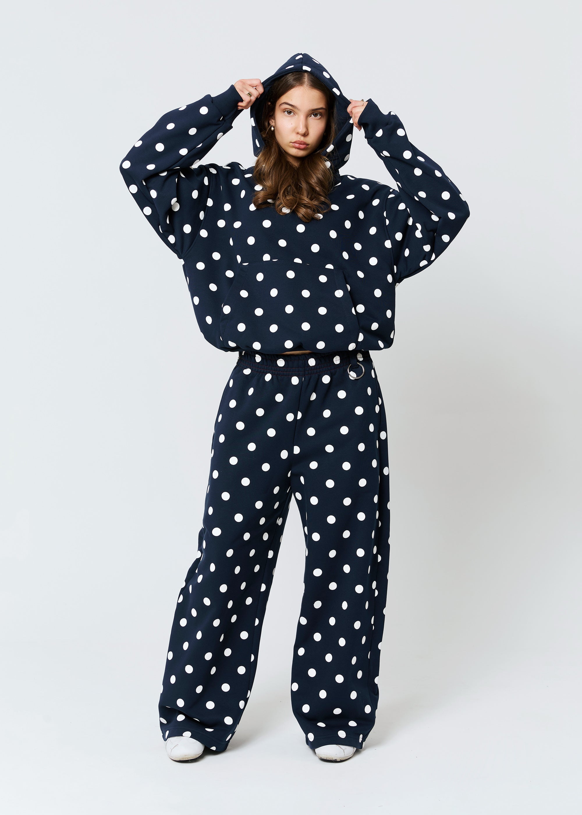 POLKA DOT navy hoodie