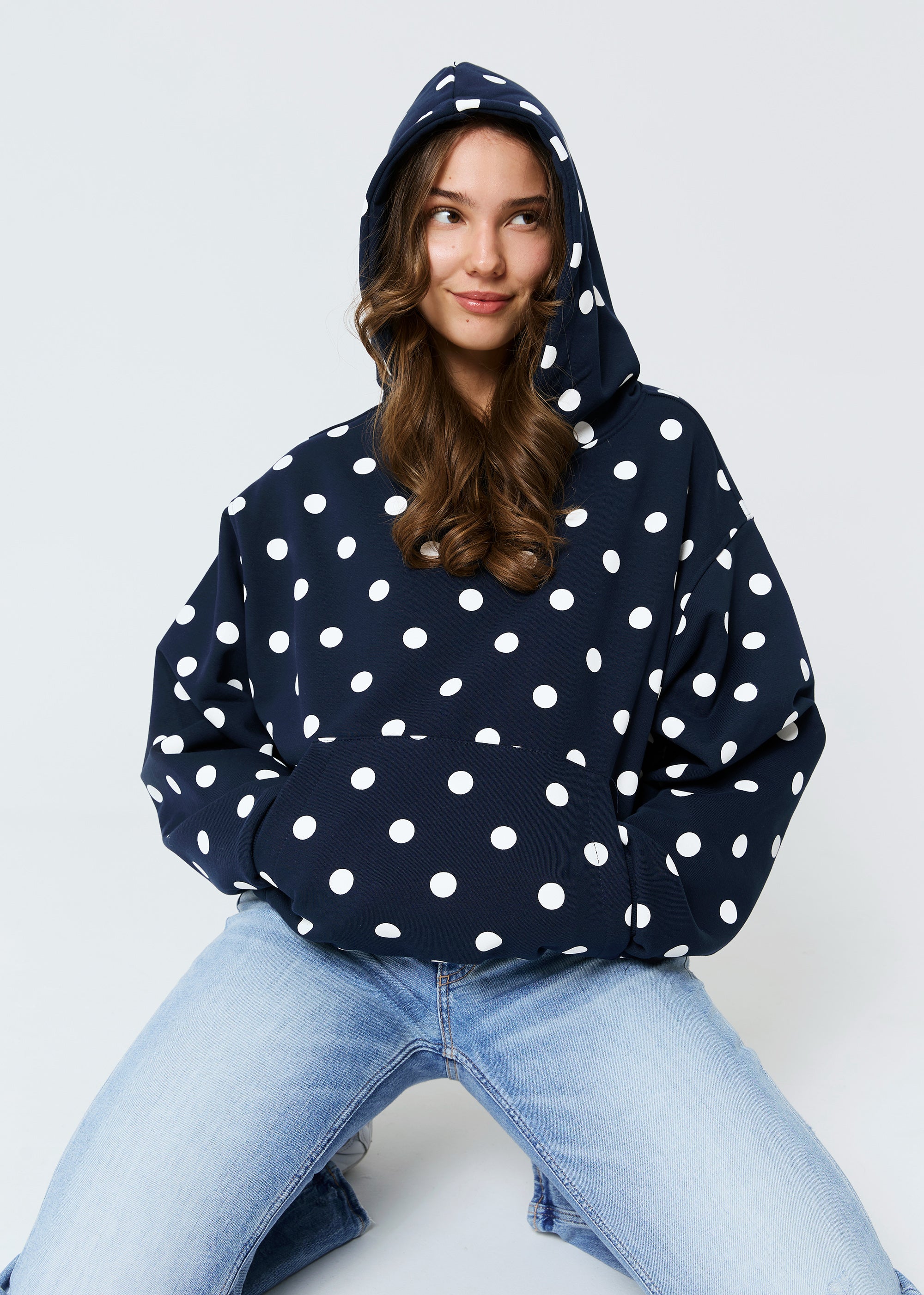 POLKA DOT navy hoodie
