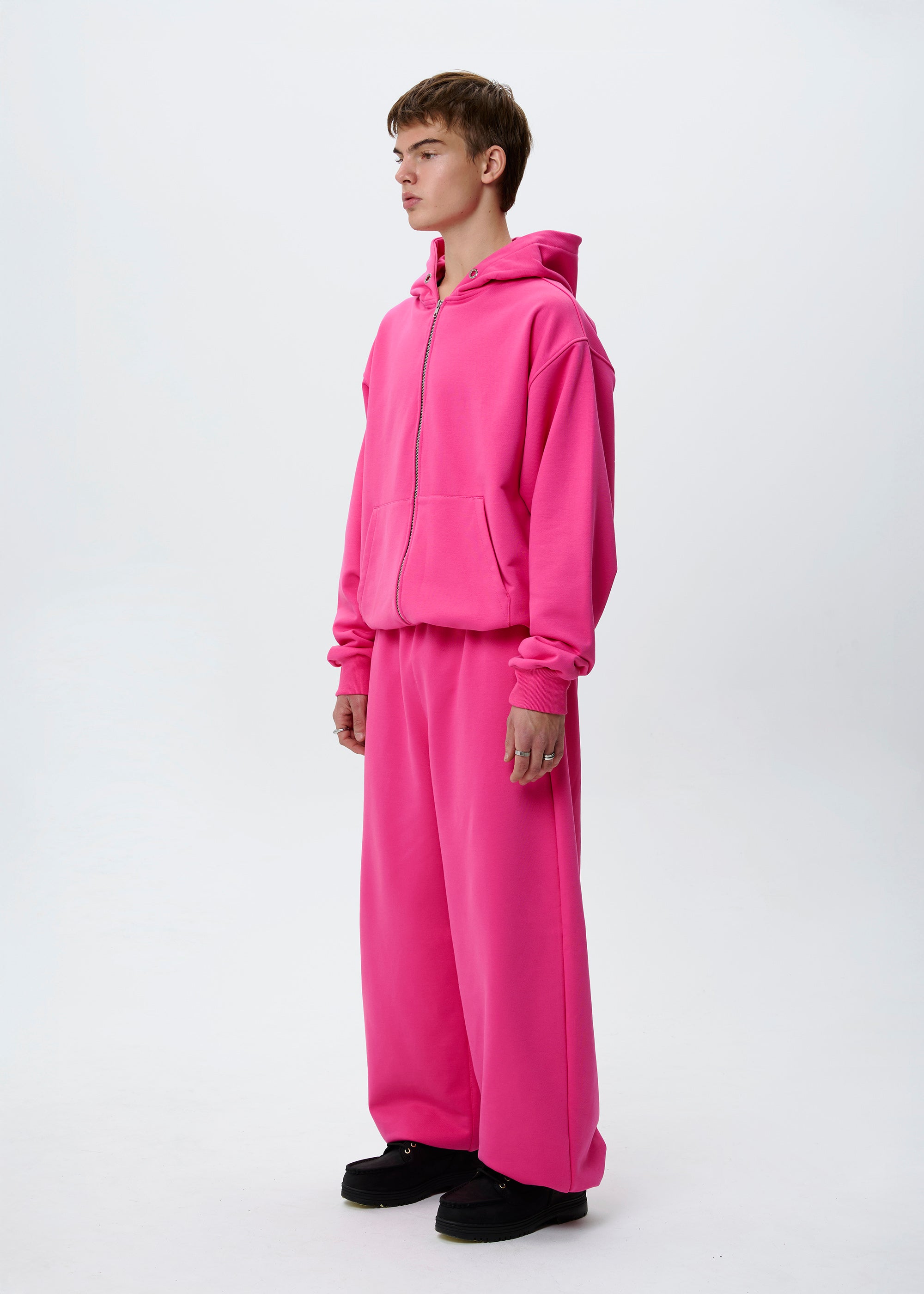 BASIC pink zipped hoodie
