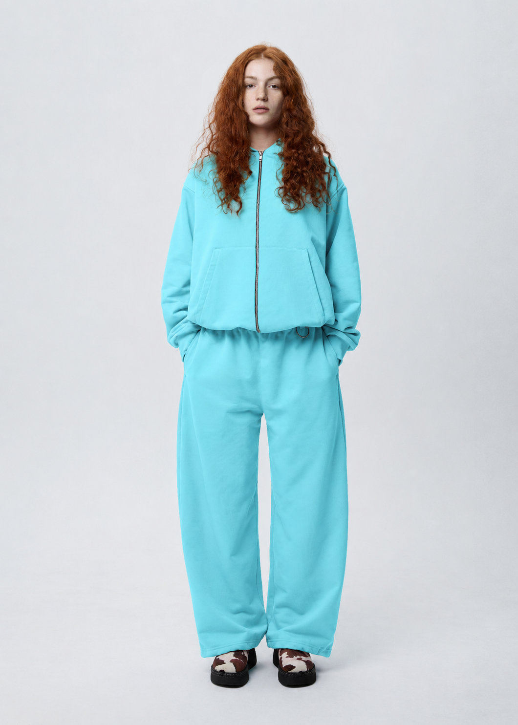 BASIC & BUBBLE blue lagoon zipped set